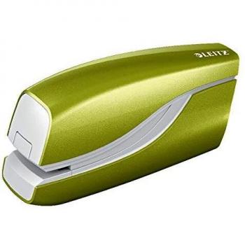 Leitz NeXXt WOW Battery-Powered Electric Stapler, 10 Sheets, Metallic Green