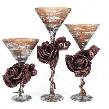 Set of 3 Decorative Glass Candle Holders