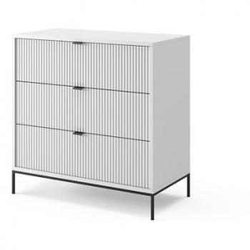 Commode Eliza 42 cm × 81,2 cm – 3 tiroirs – Blanc – Vicco