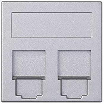 Placa de voz y datos plana 2c aluminio SIMON 50000089-033