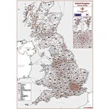 UK Postcodes Layout – Greyscale, Matt Paper Edition