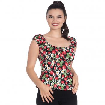 Top Rockabilly Fresa Helado Hell Bunny Años 50