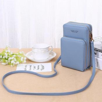 Mini bolso de cuero para mujer con titular de tarjetas