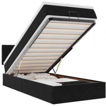Cama Estilo Otomana, Colchón Negros de Terciopelo 80x200 cm – VidaXL
