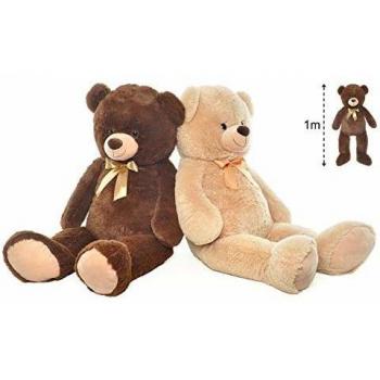 Mega Ours en peluche XXL tout doux H 120 cm Marron Foncé Géant Ourson
