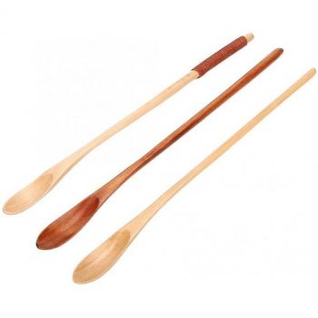 Vintage Wood Spoon Collection – 3‑Piece Long Handle Kit