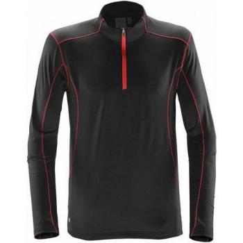 Stormtech Mens Pulse Zip Neck Fleece Top L black/electric blue