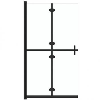 VidaXL Walk-in Shower Wall, Foldable and Space Saving, Aluminum Frame with 5mm Transparent ESG Glass Design for a Minimalist Bathroom