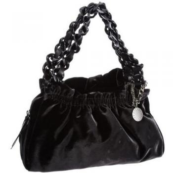 Bolso de hombro Stuart Weitzman Cozy de terciopelo gris, 34x22x14 cm