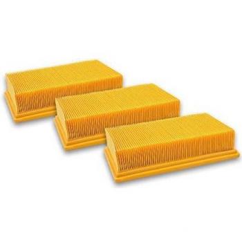 3‑Pack VHBW Flat‑Fold Pleated Filters for Bosch Vacuum Cleaners VAC140S/VAC140A