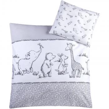 Julius Zöllner Babybettwäsche Gr. 80x80 + 35x40 cm Safari