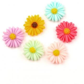 DIY Dekorations-Set: 50×16 mm Mischte Harz Blumen – Flatback Cabochon‑Verzierungen