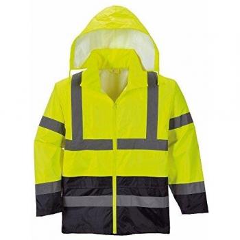 Hi Vis Rain Jacket Yellow / Navy 3XL