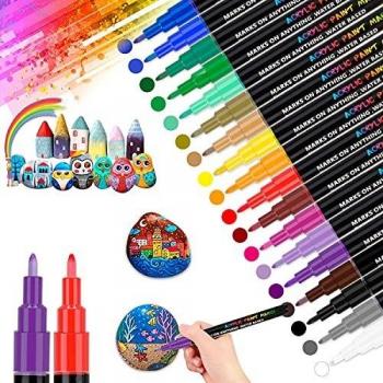Acrylstifte für Steine 18 Farben wasserfest Permanent Marker