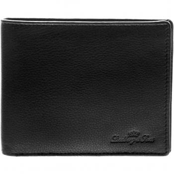 Portafoglio Maschile Elegante Italiano in Autentica Pelle Nero, Blocco RFID e NFC
