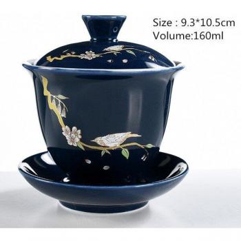 Gaiwan de Té Pintado a Mano con Pajarillo