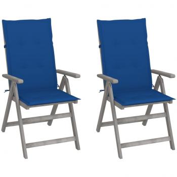 Set de Sillas Reclinables de Madera de Acacia para Jardín
