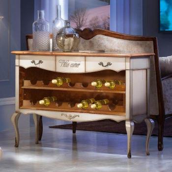 Bar Mobile Shabby in Legno, Dimensioni 120x35x82