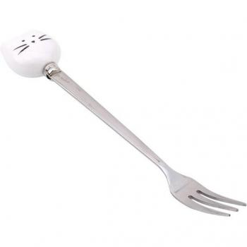 Cuillère en acier inoxydable longue, fourchette à café, ergonomique pour chats