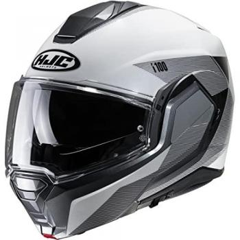 HJC i100 Beston Casco Modulare Moto P/J Grigio Bianco Taglia XS