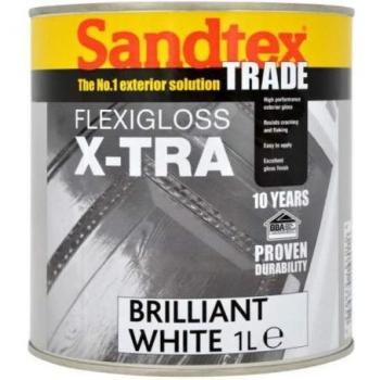 Sandtex Flexigloss Xtra 1L, Brilliant White