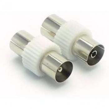 Distribuidor TV Metronic 9,52 mm – 2 macho y 1 hembra en plástico blanco