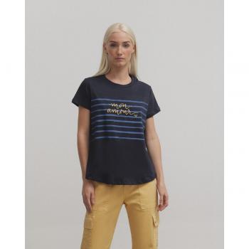 Camiseta de mujer con mensaje romántico azul marino