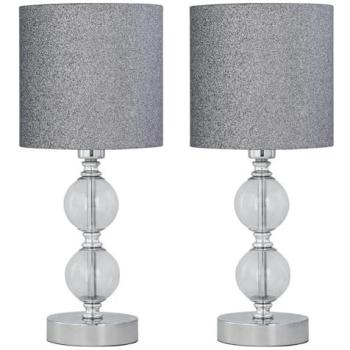 Two‑Ball Chrome Glow Lamp Pair