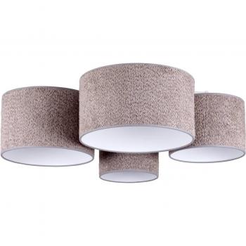Euluna Grey Bouclé Ceiling Lamp with 4 Shades