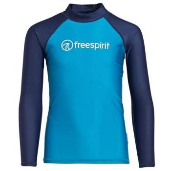 Freespirit Kids' Long Sleeve Rash Vest with 40+ UPF Sun Protection, Blue