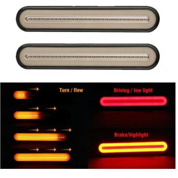 2PCS LED Trailer Taillights with Flowing Function 12V-24V
