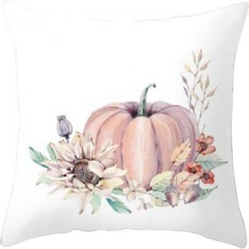 Cojín Calabaza 45x45 – Funda de Decoración para Día de Acción de Gracias
