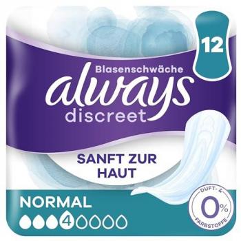 ALWAYS Discreet Inkontinenz Normal 0 % Btl, 12 Stück – Sicherheit & Komfort