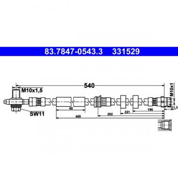 ATE 83.7847-0543.3 Flexible Brake Hose