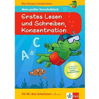 Klett Fit für den Schulstart: Mein großer Vorschulblock Erstes Lesen und Schreiben, Konzentration für die Vorschule ab 5 Jahren (Die kleinen Lerndrachen)