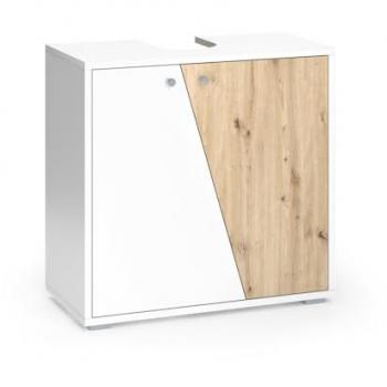 Mobiletto lavabo Irida, Bianco/Artisan, 60 x 59 cm