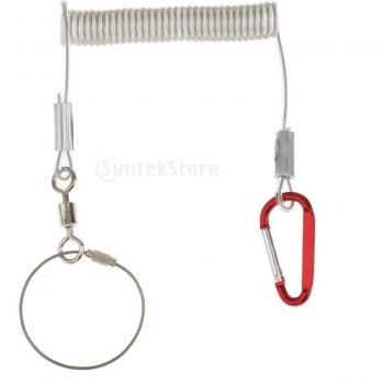 1.4M Boating Safety Lanyard with Spring Coil and Carabiner