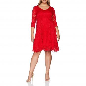 Vestido Junarose Jrnewemma 3/4 SL, Talla 48, Rojo
