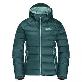 Giacca con cappuccio Nebelhorn Down Jack Wolfskin donna verde oceano