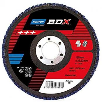 Norton Disque Lamellé BDX R842 125 mm – Grain 80 – Ensemble de 10