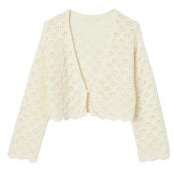 Gilet en laine écru pour fille