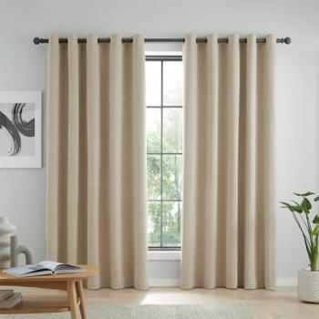 Catherine Lansfield Wilson Velvet Blackout Thermal Eyelet Curtains