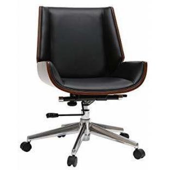 Poltrona ergonomica legno scuro e nero CURVED