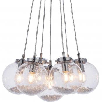 Harbour 7 Light Pendant Light Chrome with Clear Glass, A19