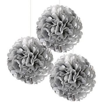 Set de pompones colgantes plata