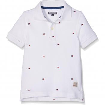 Polo para Niñas Tommy Hilfiger Mini All-Over Print S/S, Bright White 122