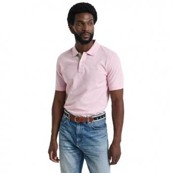 GANT Men's Short Sleeve Polo in California Pink