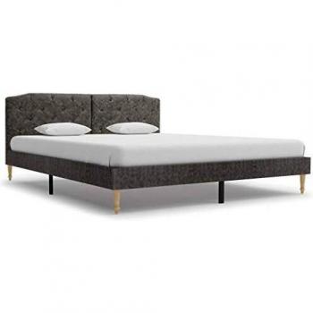 Wohnzimmer-Doppelbett aus dunklem Stoff – 160 × 200 cm