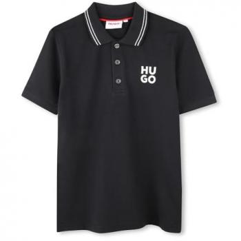 Polo Enfant HUGO Noir 5A Manches Courtes