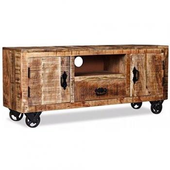 Sonata TV Cabinet for Television, Rough Mango Wood, 120x30x50 cm